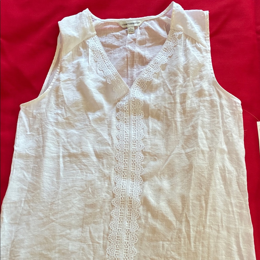 Counterparts Ivory Sleeveless Lace Blouse